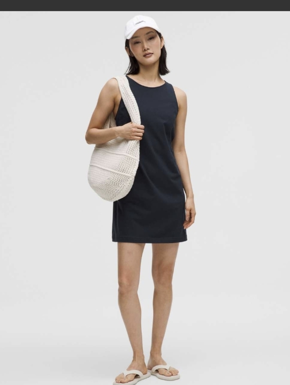 Lululemon Organic Cotton Cinched-Waist Dress, Navy, XS, Like New